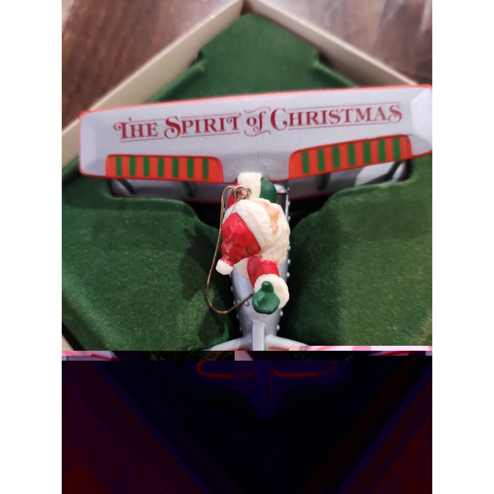 Vintage Hallmark Santa Spirit of Christmas Biplane Airplane Ornament 1982 Boxed - Picture 2 of 8